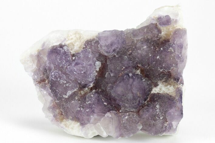Purple, Stepped-Octahedral Fluorite on Quartz - Lupita Mine #210644